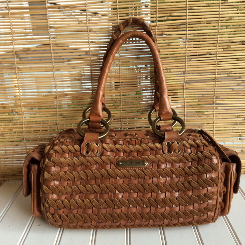Isabella Fiore Leather/ Velvet Woven Statement Bag